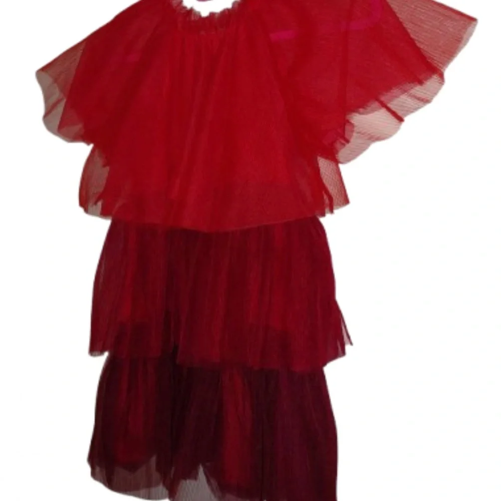 Tiered Red Tulle Dress